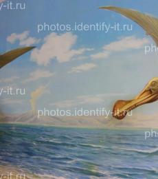 Картины с летающими динозаврами музей 3D Таиланд